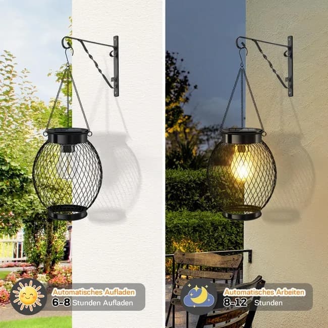Solar Powered LED Outdoor Lantern with Solar Panel, IP65 Waterproof, for Garden Patio, Compatible with Outdoor Environments - Image 7