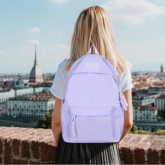 Waterproof Kids Backpack Lightweight School Travel Bag for Children, Purple - Image 4