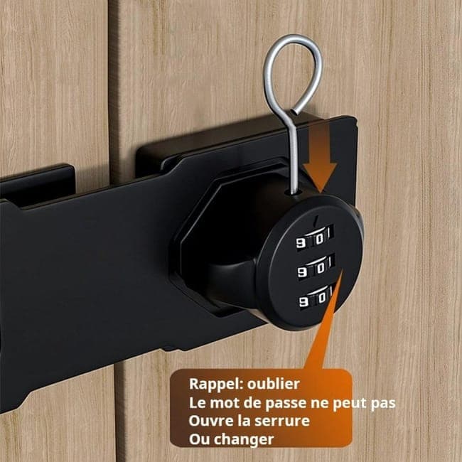 3-Digit Keyless Cabinet Lock with Knob, Durable Stainless Steel, Compatible with Wooden Boxes and Cabinets, Black - Image 3