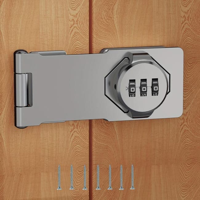 3-Digit Keyless Cabinet Lock with Knob, Durable Stainless Steel, Compatible with Wooden Boxes and Cabinets, Silver - Image 1