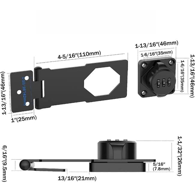 3-Digit Keyless Cabinet Lock with Knob, Durable Stainless Steel, Compatible with Wooden Boxes and Cabinets, Silver - Image 2