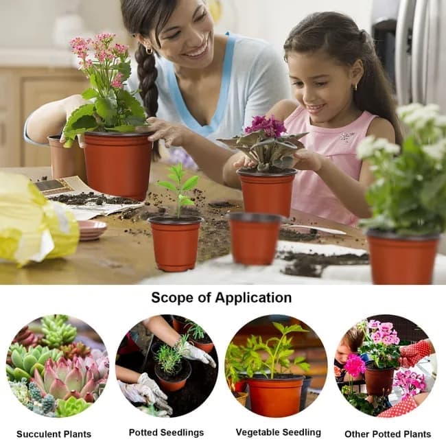 100pcs Reusable Plastic Planting Pots for Indoor and Outdoor Flower Growing, 120mm - Image 7
