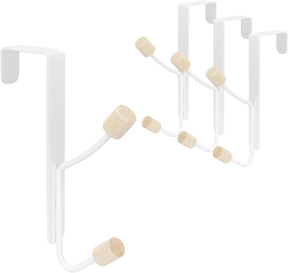 4 Pack Hanging Hooks for Doors, Single Door Hook - Image 1