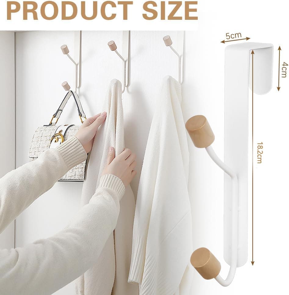 4 Pack Hanging Hooks for Doors, Single Door Hook - Image 2