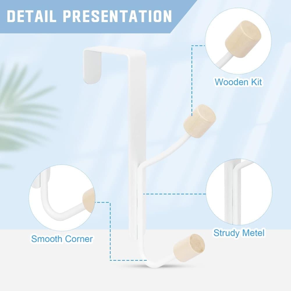 4 Pack Hanging Hooks for Doors, Single Door Hook - Image 3