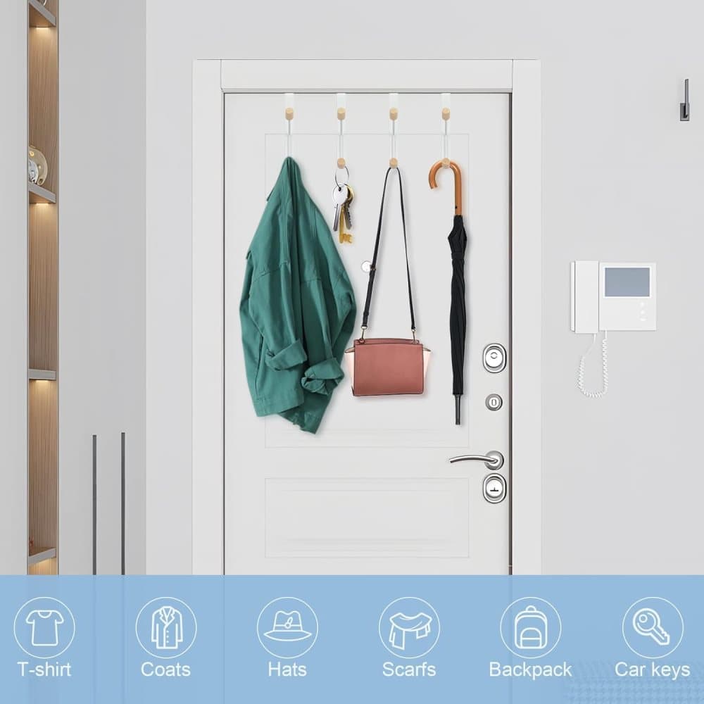 4 Pack Hanging Hooks for Doors, Single Door Hook - Image 6