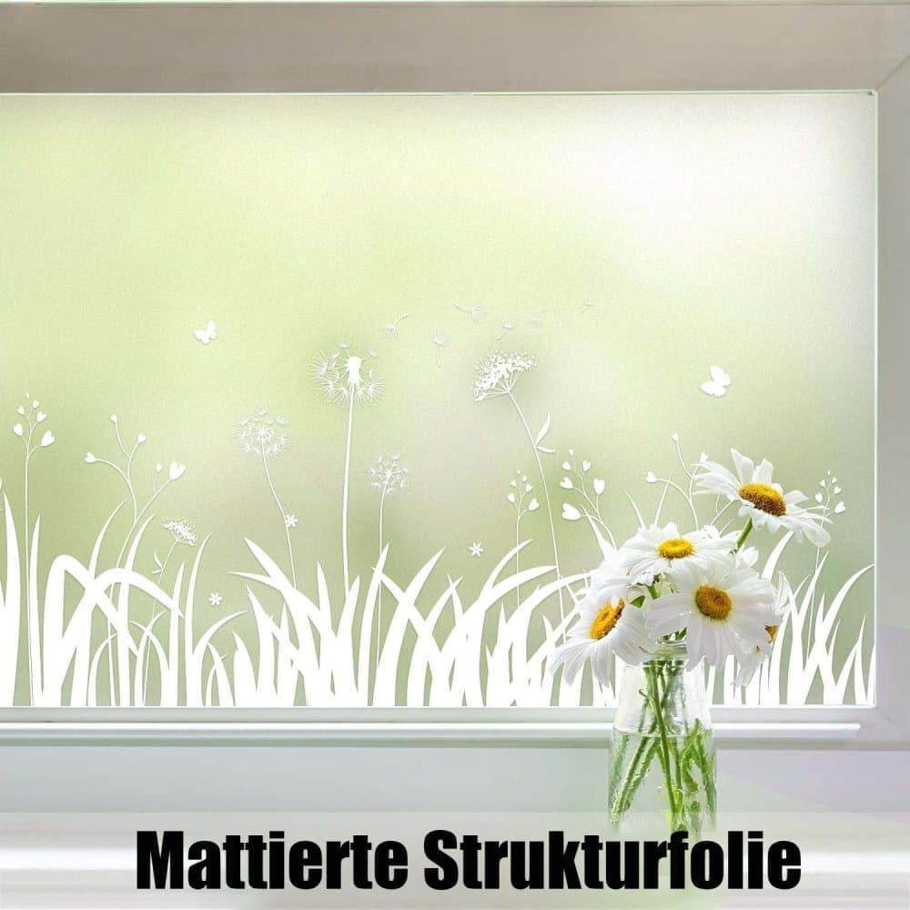 Frosted Window Film Removable Static Cling Floral Design for Kitchen Privacy, 44.5 x 200 cm - Image 4