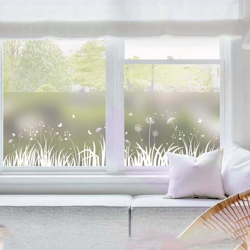 Frosted Window Film Removable Static Cling Floral Design for Kitchen Privacy, 44.5 x 200 cm - Image 8