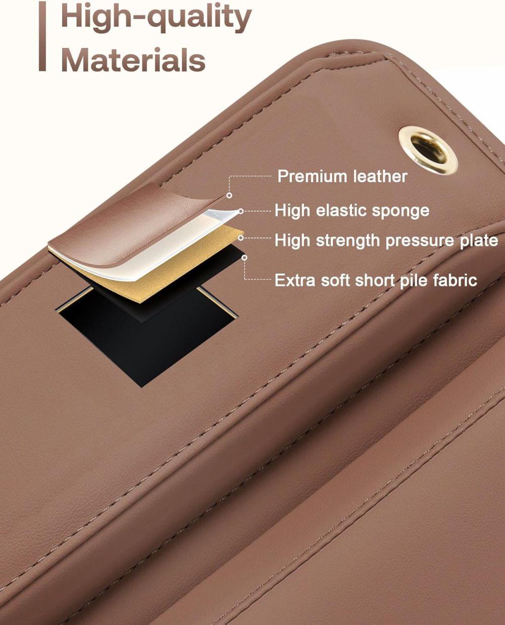 2-Pack Universal Car Storage Leather Bags, Brown/Black, Compatible with All Car Models - Image 5