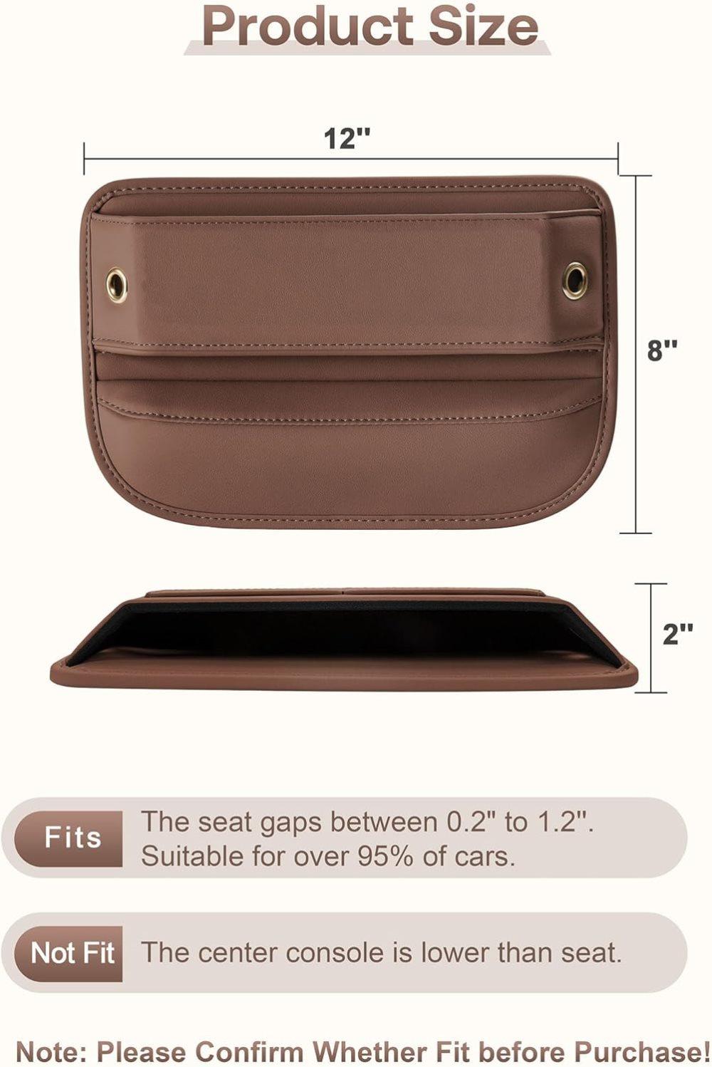 2-Pack Universal Car Storage Leather Bags, Brown/Black, Compatible with All Car Models - Image 6