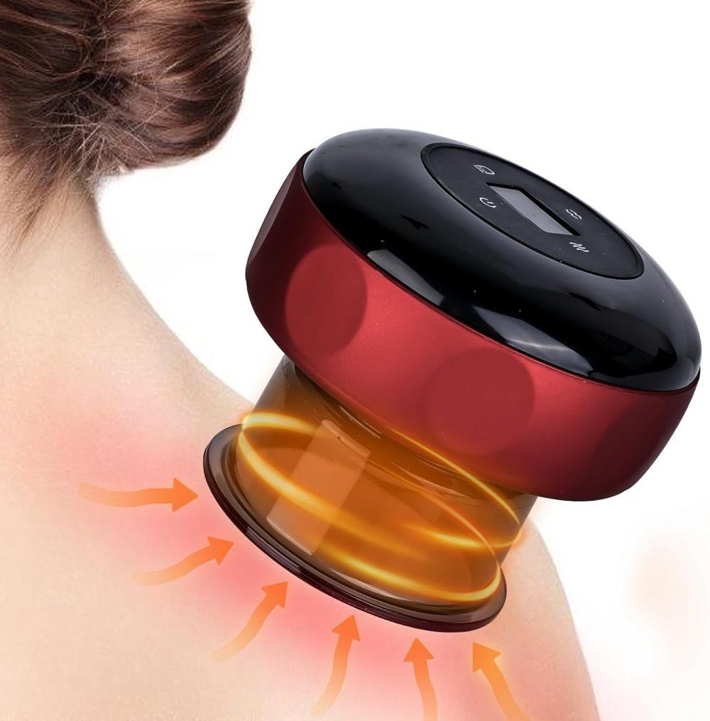 12-Speed Electric Cupping Therapy Machine Vacuum Massager Set, Red - Image 1