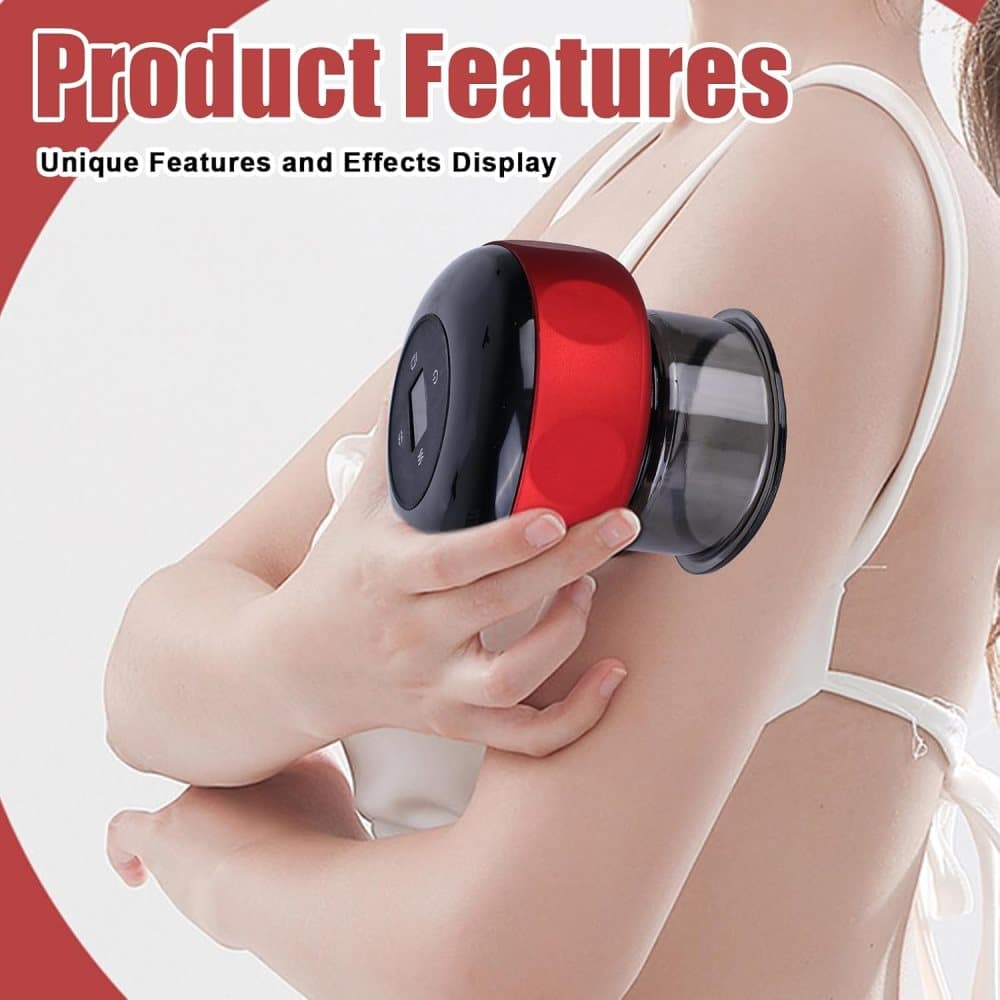 12-Speed Electric Cupping Therapy Machine Vacuum Massager Set, Red - Image 3