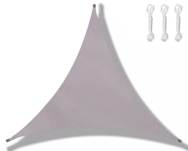 3.6x3.6x3.6m Waterproof Outdoor Triangular Sun Sail UV Protective Shade Net for Camping Garden Terrace and Pool, Light Gray - Image 1