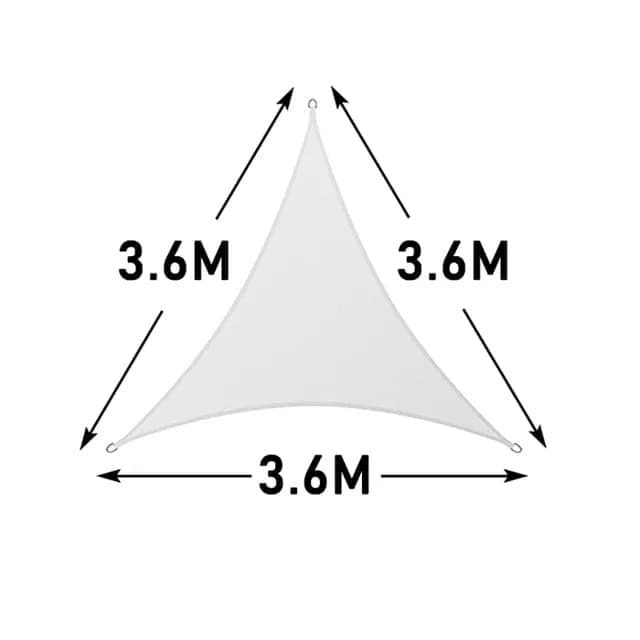 3.6x3.6x3.6m Waterproof Outdoor Triangular Sun Sail UV Protective Shade Net for Camping Garden Terrace and Pool, Light Gray - Image 6