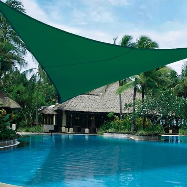 3.6x3.6x3.6m Waterproof Outdoor Sun Sail Triangle Shade, UV Protective Sun Net for Camping Garden Terrace Pool, Dark green - Image 2