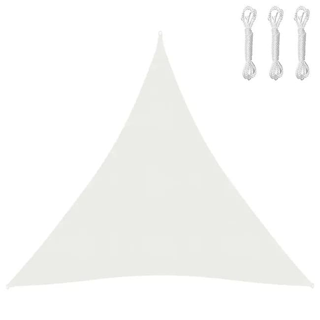 5x5x5m Waterproof Outdoor Triangular Sun Sail UV Protective Shade Net for Camping Garden Terrace and Pool, White - Image 1