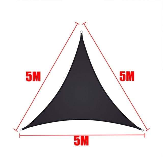 5x5x5m Waterproof Outdoor Triangular Sun Sail UV Protective Shade Net for Camping Garden and Pool, Dark Yellow - Image 8
