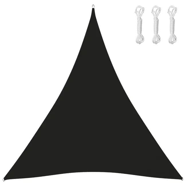 5x5x5 m Waterproof Outdoor Triangular Sun Sail UV Protective Shade Net for Camping Garden Terrace and Pool, Black - Image 1
