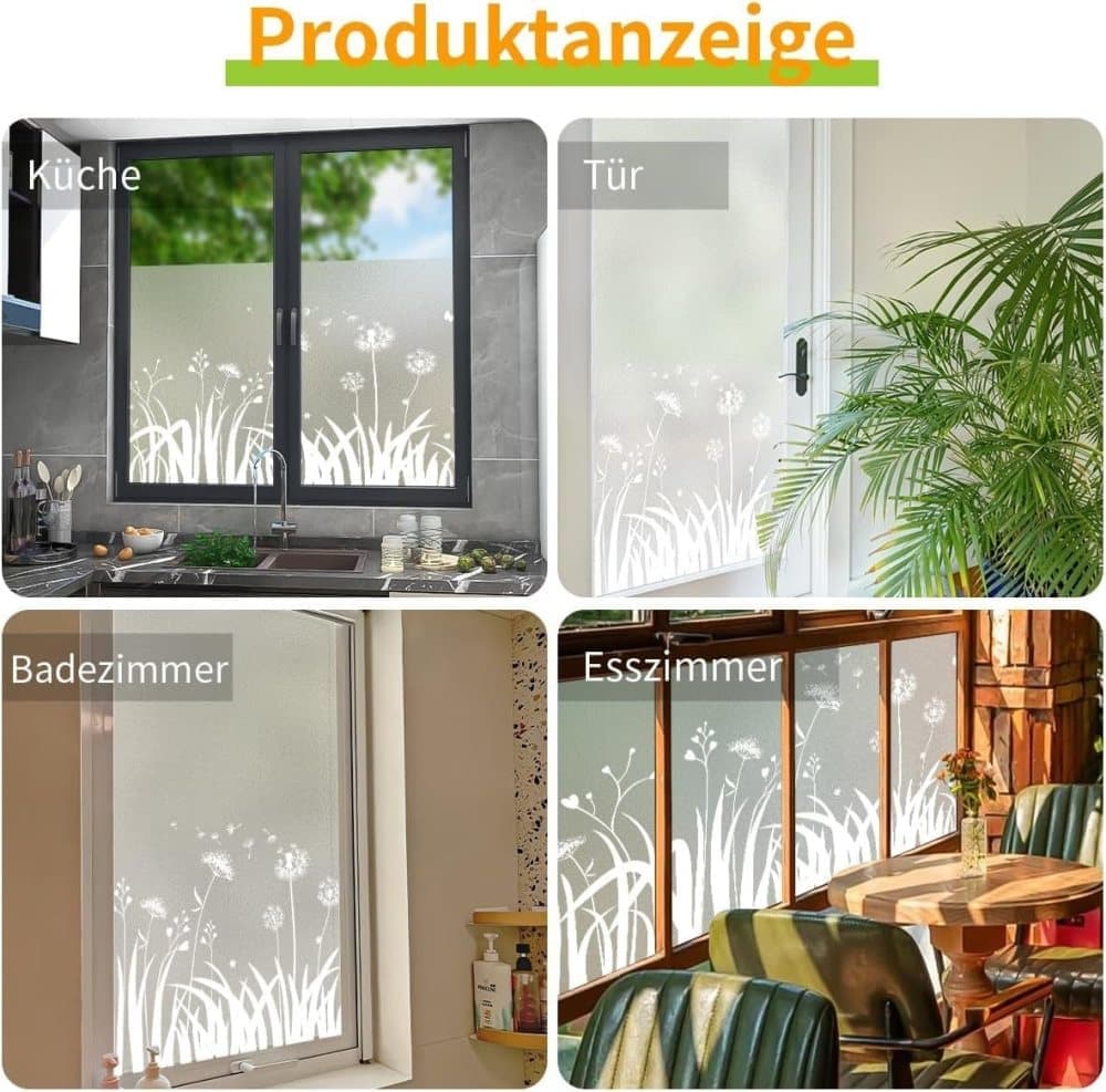 Privacy Window Film Dandelion Pattern UV Protection for Bathroom, 45cm x 500cm - Image 6