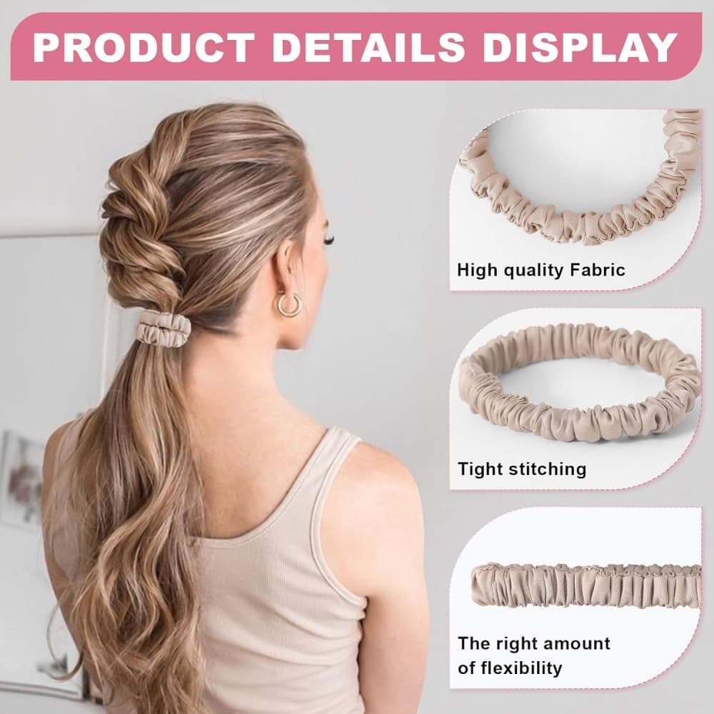 6-Pack Mulberry Silk Scrunchies Hair Bands No Damage High Elasticity, 16 Momme - Image 4