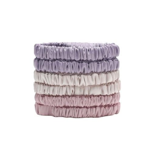6-Pack Silk Scrunchies Hair Bands 100% Mulberry Silk Gentle No Damage High Elasticity, 16 Momme - Image 1