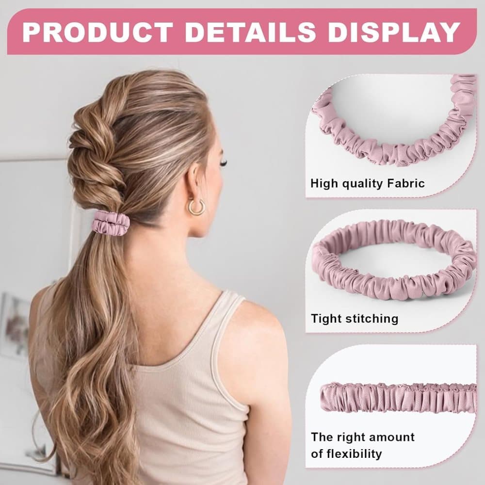 6-Pack Silk Scrunchies Hair Bands 100% Mulberry Silk Gentle No Damage High Elasticity, 16 Momme - Image 4