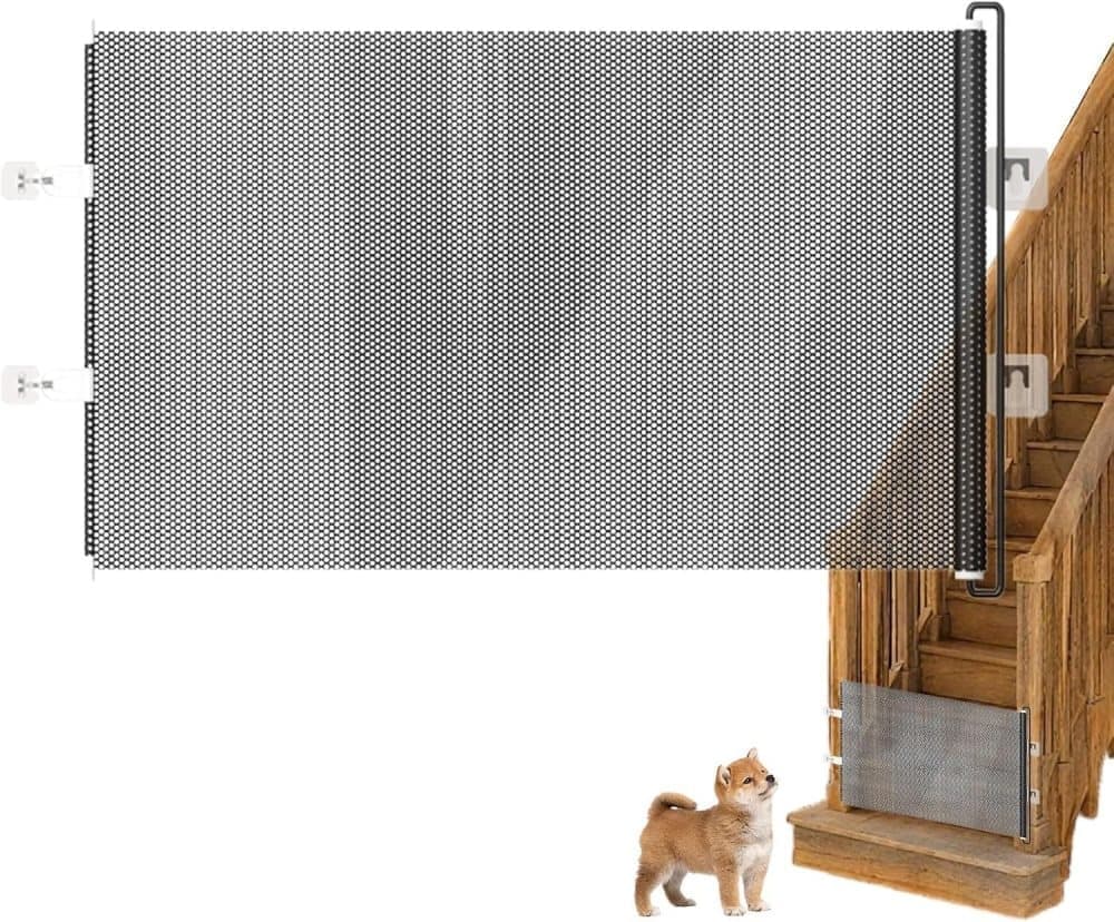 Retractable Safety Gate for Dogs, 80cm x 72cm (40x125cm), Protective Fence for Doorways and Stairs - Image 7