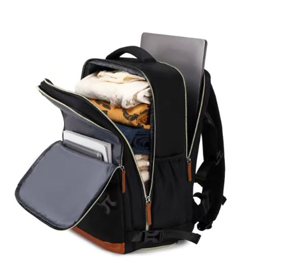 28L Multifunctional Backpack with Shoe Compartment for School Travel Work, Gray, 28x19x42 cm - Image 4