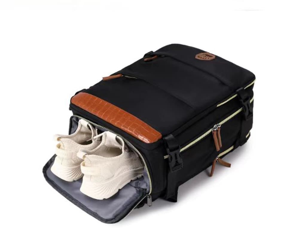 28L Multifunctional Backpack with Shoe Compartment for School Travel Work, Gray, 28x19x42 cm - Image 6