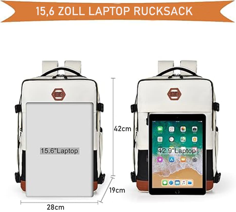 Multifunctional Backpack with Shoe Compartment for School Travel and Work, 28x19x42 cm, Black - Image 2