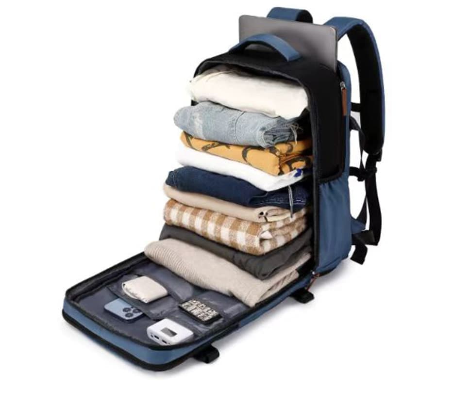 Multifunctional Backpack with Shoe Compartment for School Travel and Work, 28x19x42 cm, Black - Image 8
