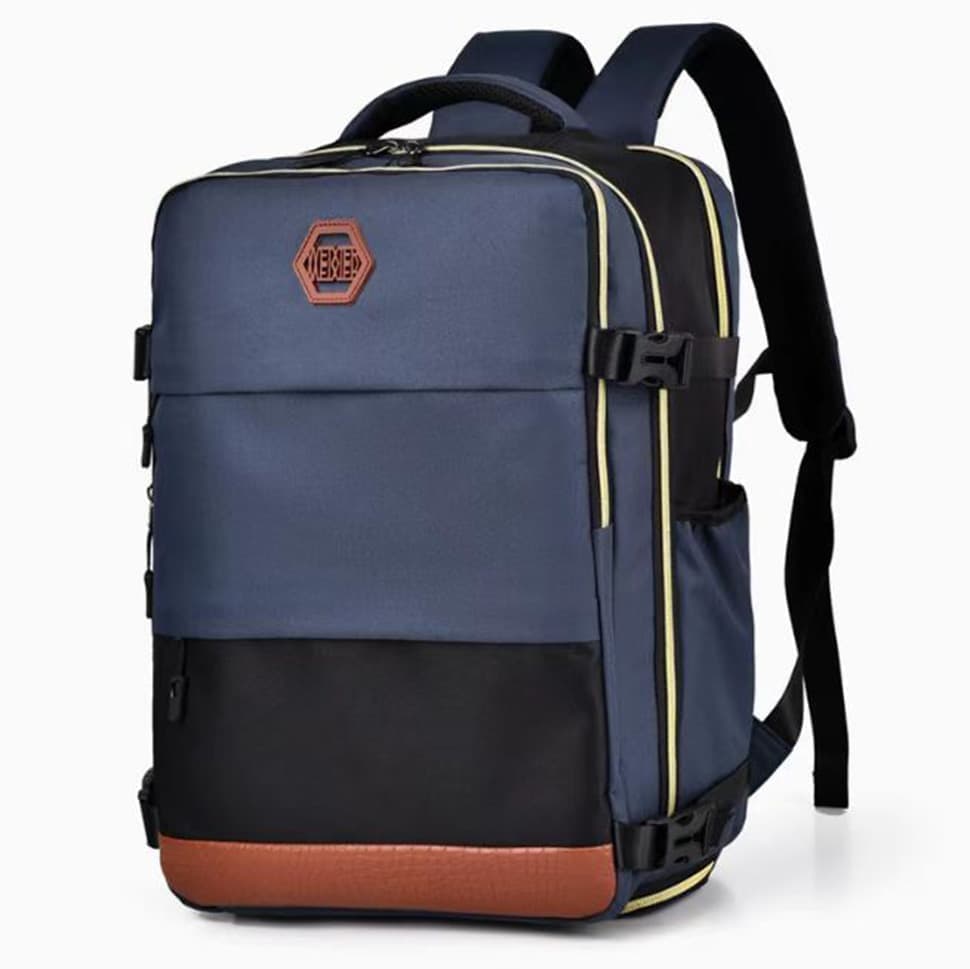 28L Multifunctional Backpack with Shoe Compartment for School Travel Work, 28x19x42cm, Blue - Image 1