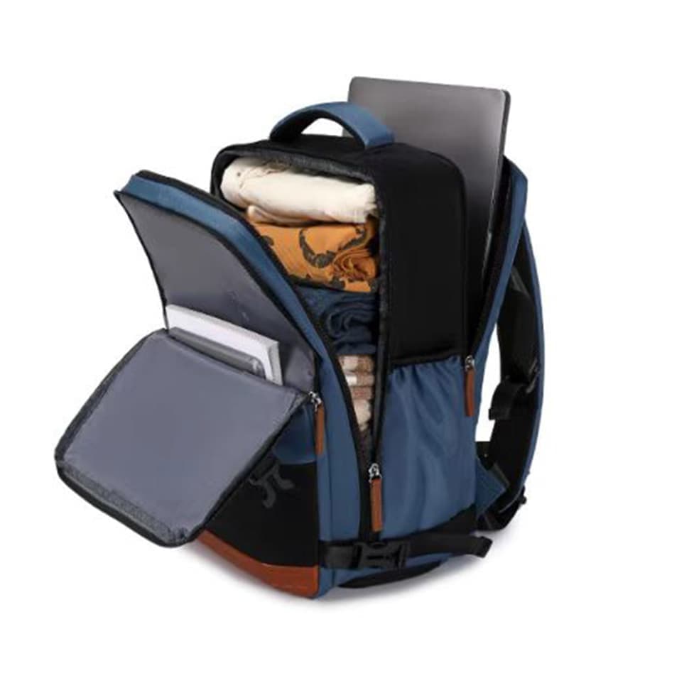 28L Multifunctional Backpack with Shoe Compartment for School Travel Work, 28x19x42cm, Blue - Image 8