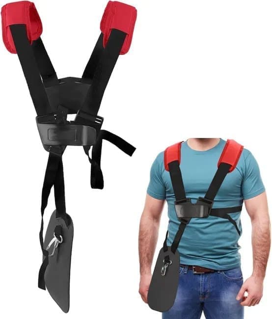 Adjustable Nylon Trimmer Strap, Compatible with Grass Trimmer and Leaf Blower, Dark Red - Image 1