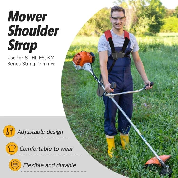 Adjustable Nylon Trimmer Strap, Compatible with Grass Trimmer and Leaf Blower, Dark Red - Image 5