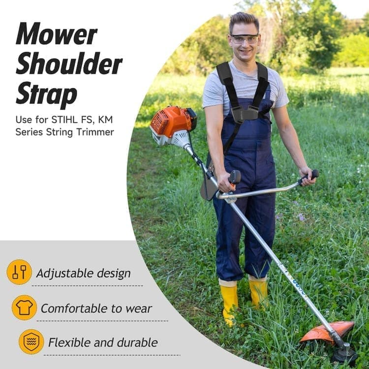 Adjustable Nylon Trimmer Strap, Compatible with Grass Trimmer and Leaf Blower, Black - Image 5