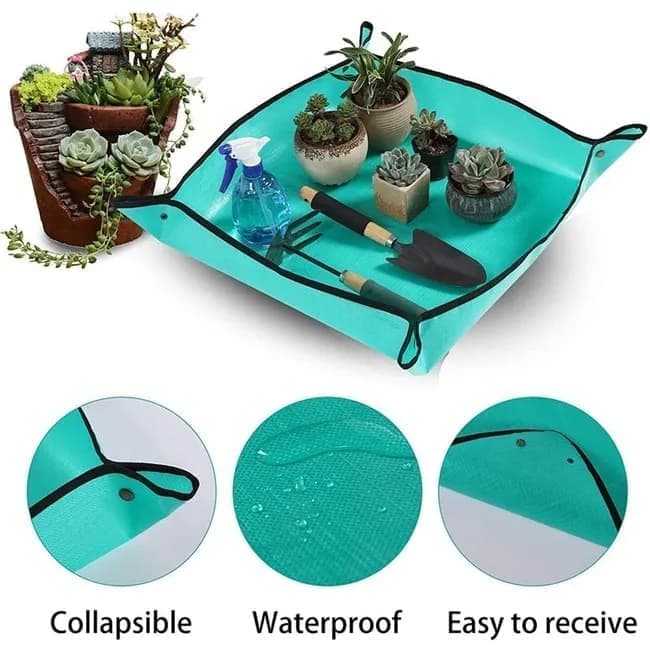 2-Pack Foldable Waterproof Garden Planting Mats, 60x90cm, Compatible with Indoor Succulent Transplanting - Image 4