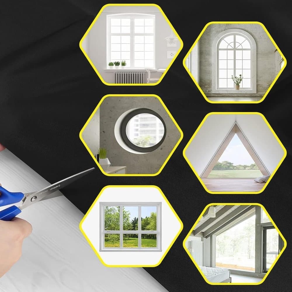 Blackout Curtain DIY Portable No-Drill UV Protection Star and Moon Print, 145×300cm - Image 6