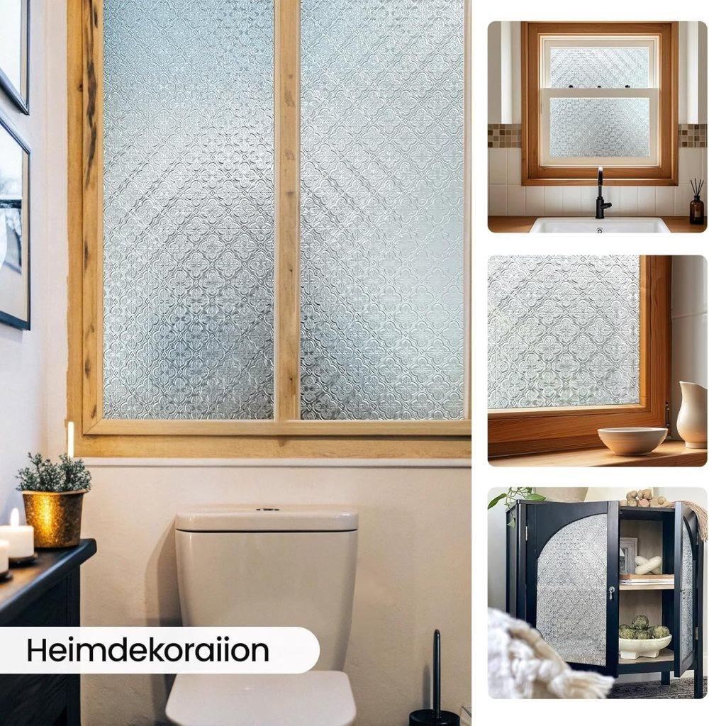 50cmx3m 3D Window Film Self-Adhesive Privacy UV Heat Protection Decorative Reusable for Bathroom Home and Office Glass - Image 6