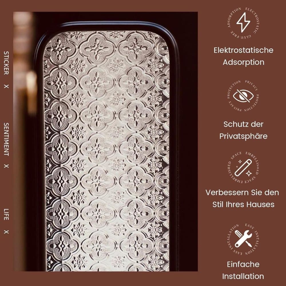 3D Window Film Self-Adhesive Privacy UV Heat Protection Decorative Reusable for Bathroom Home Glass, 60cmx3m - Image 8