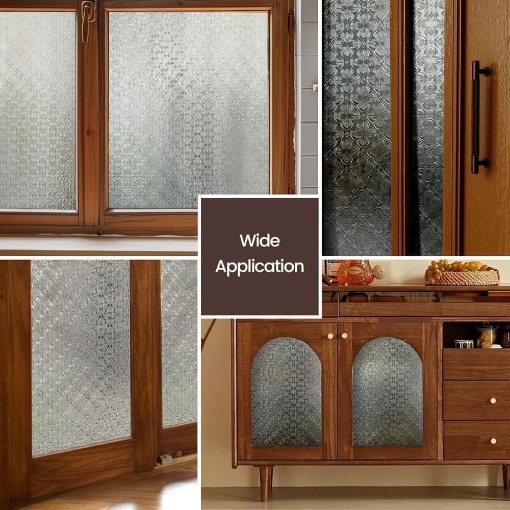 3D Window Film Self-Adhesive Privacy UV Heat Protection Decorative Reusable for Bathroom Home, Compatible with Glass, 45cmx5m - Image 7