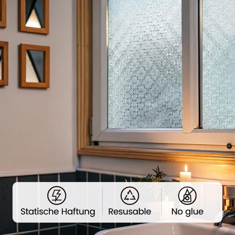 3D Window Film Self-Adhesive Privacy UV Heat Protection Decorative Reusable for Bathroom Home, Compatible with Glass, 60cmx5m - Image 5