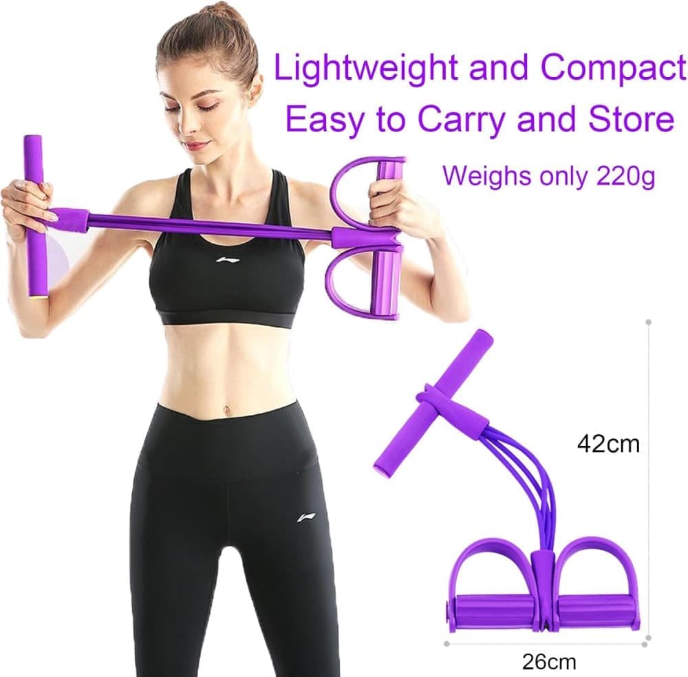 Purple Abdominal Trainer Exercise Band for Sit-Up Training, Multifunctional Tension Rope Fitness Pedal Slap Pull Band - Image 4