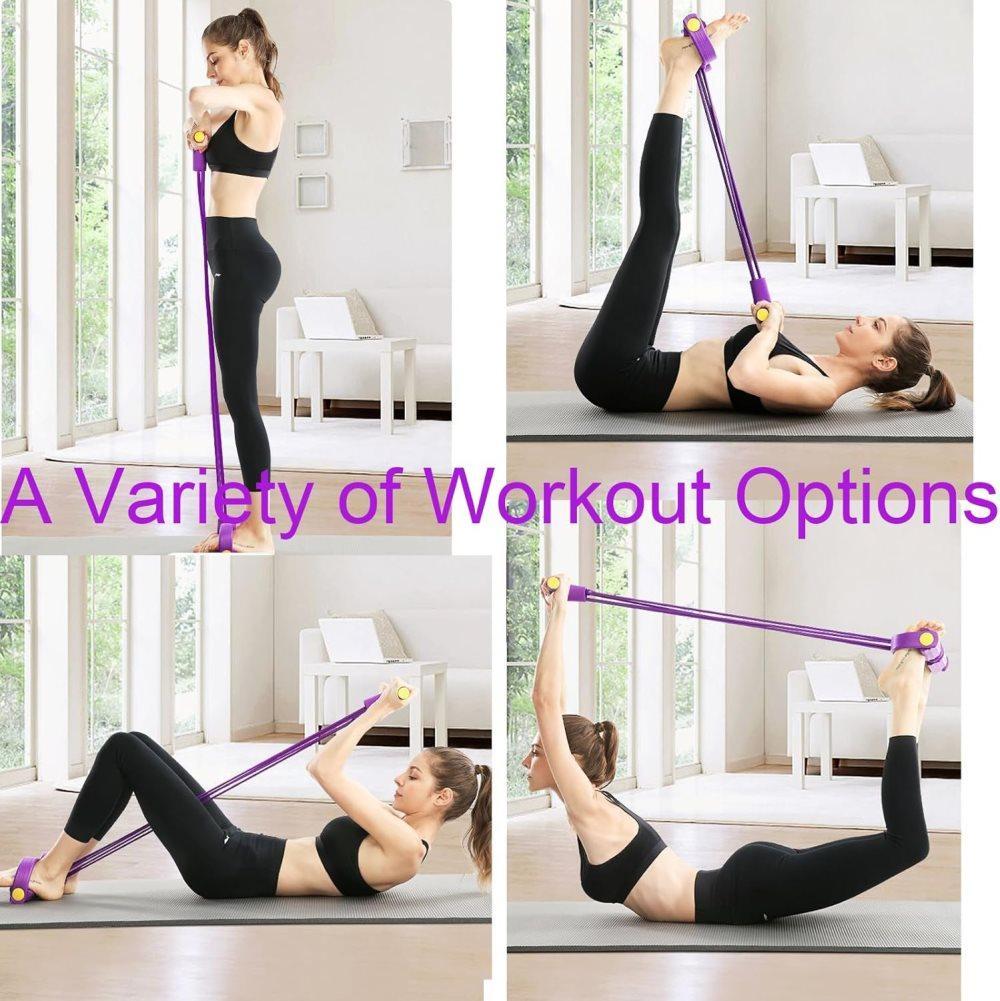 Purple Abdominal Trainer Exercise Band for Sit-Up Training, Multifunctional Tension Rope Fitness Pedal Slap Pull Band - Image 5