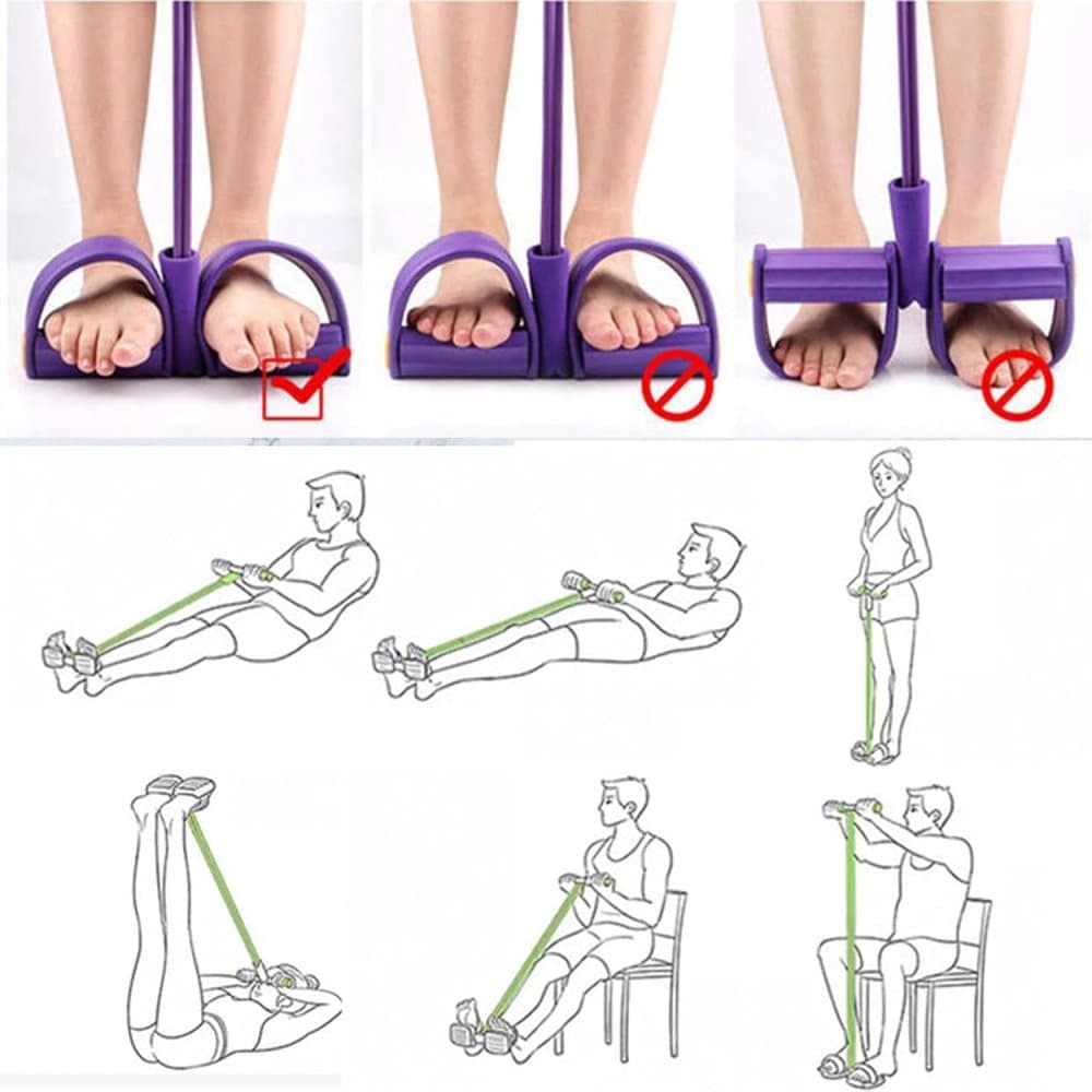 Purple Abdominal Trainer Exercise Band for Sit-Up Training, Multifunctional Tension Rope Fitness Pedal Slap Pull Band - Image 6