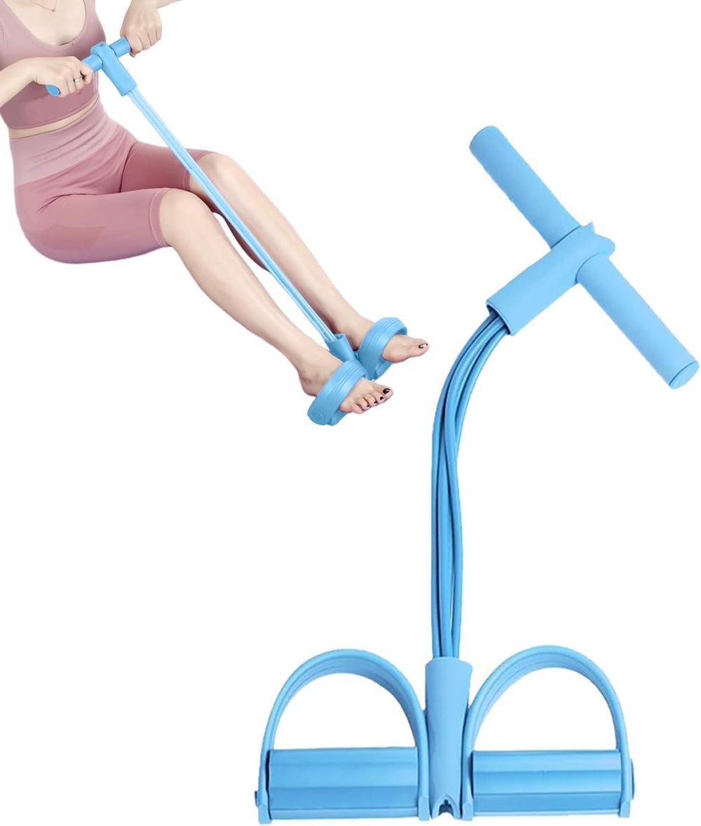 Abdominal trainer exercise band for sit-up training, multifunctional tension rope fitness pedal training slap pull band, Blue - Image 6