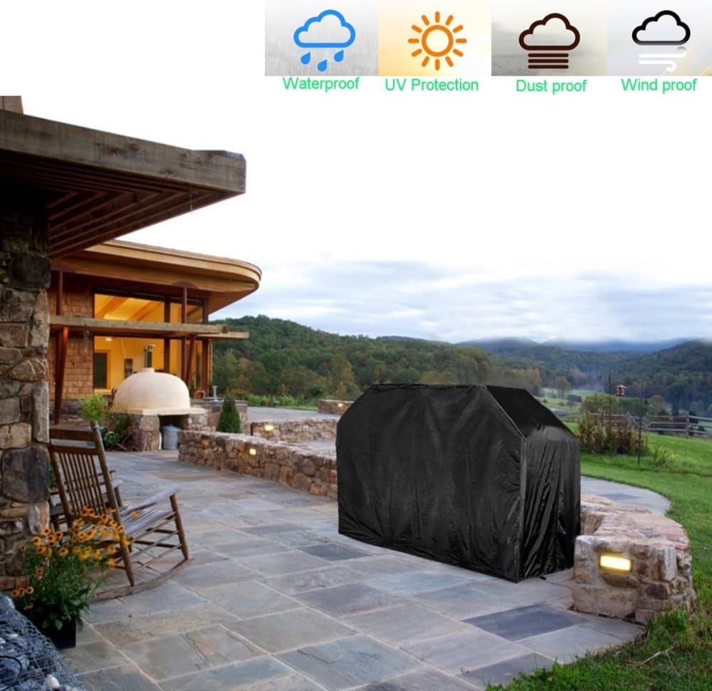 Heavy Duty Grill Cover 210D Oxford Waterproof UV Protection, 145x61x117 cm - Image 6