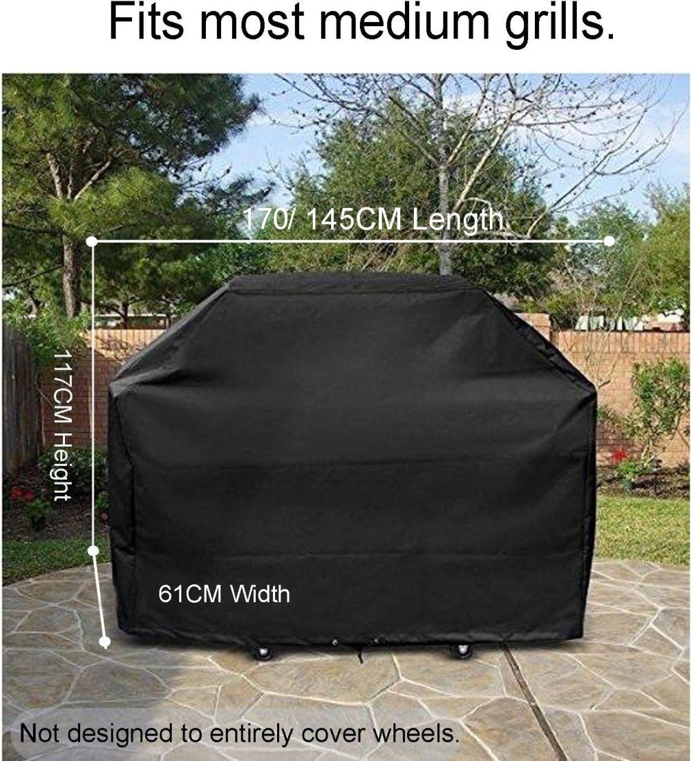 Heavy Duty Grill Cover 210D Oxford Waterproof UV Protection, 145x61x117 cm - Image 3