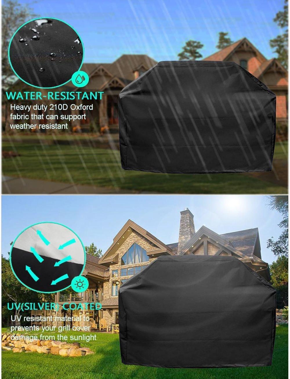 Heavy Duty Grill Cover 210D Oxford Waterproof UV Protection, 145x61x117 cm - Image 4