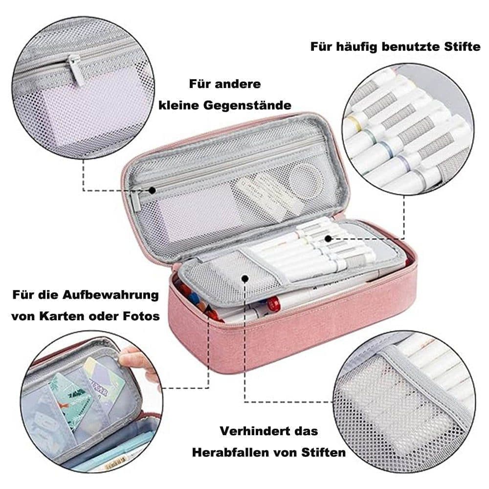 1 Pack Large Capacity Pencil Case, Multifunctional Lightweight Durable Organizer for Students and Office, Black - Image 3